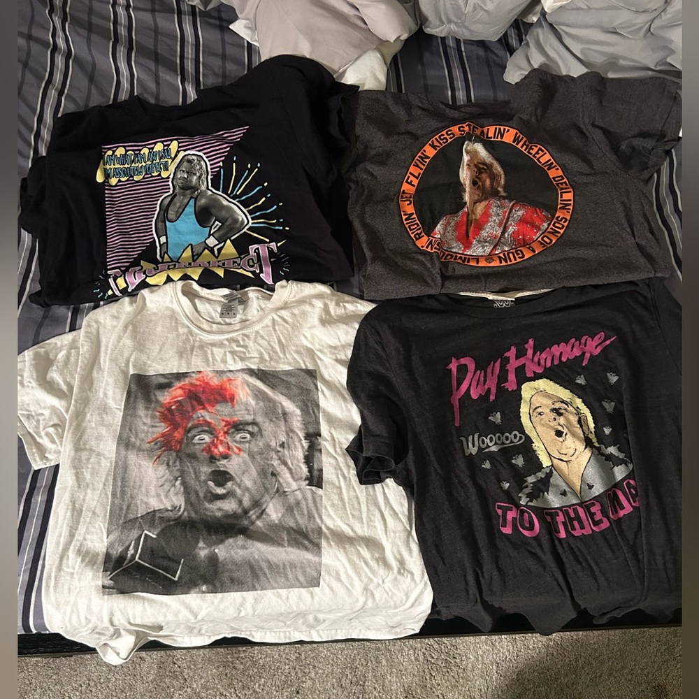 Ric Flair/ Mr. Perfect Lot of 4 tees